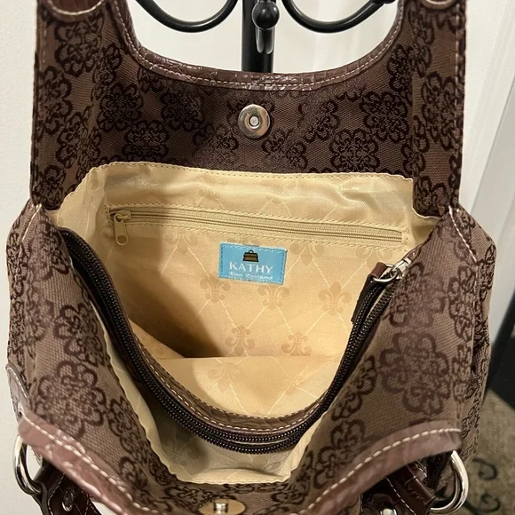 KATHY VAN ZEELAND Brown Floral Patterned Women's Bag - Picture 6 of 9